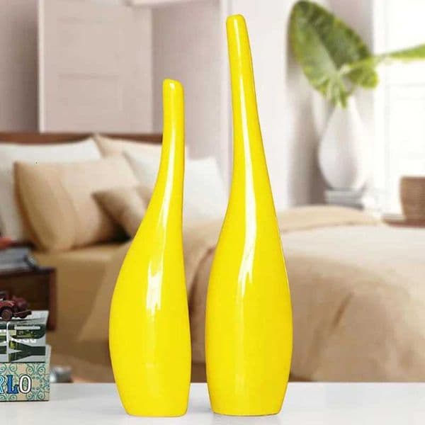 2Pcs Flower Vase Decoration Creative Home Ceramic Crafts Vases Art Ornaments TV Cabinet Fake Plant Vase Bonsai Decorative L260521