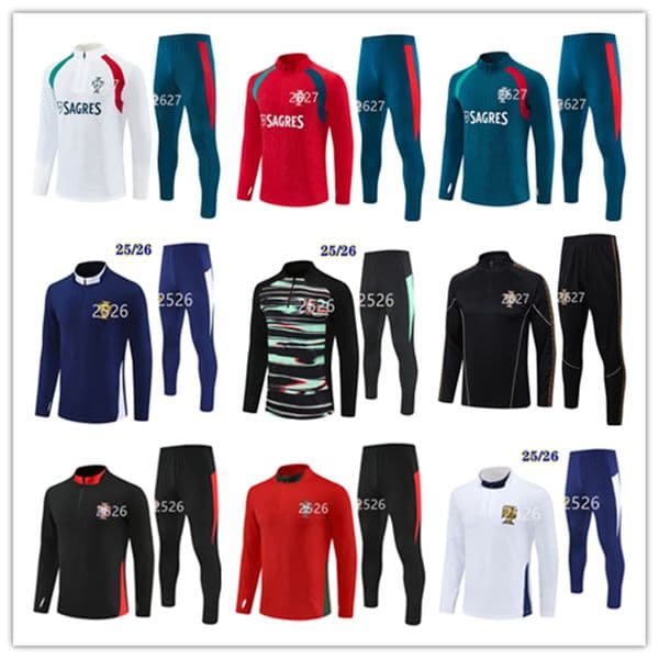 25 26 27 Portugal SOCCER tracksuit 2026 2027 Men kids Half pull soccer Portugal soccer tracksuit kits jogging chandal survetement