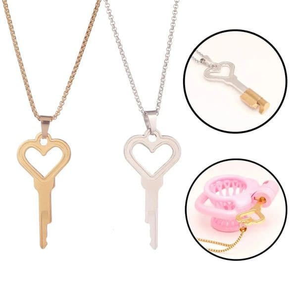 2026 New Heart Shaped Chastity Cage Key Necklace Accessory Suitable For All Rooster Cages Integrated Lock Holders Sex Toys Adult adult toys Games Gifts 015