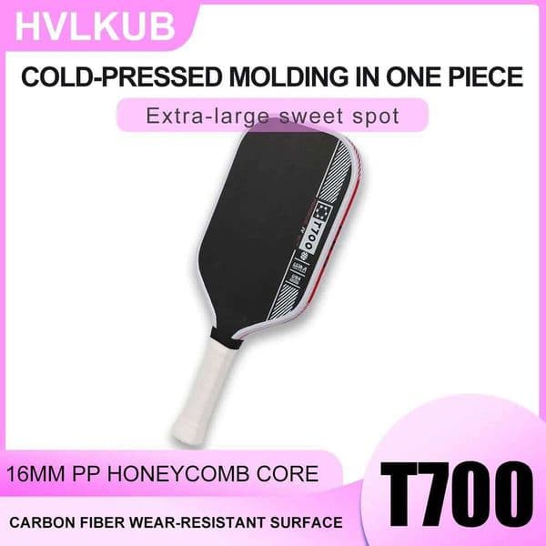 HVLKUB T700 Carbon Fiber Pickleball Paddle, 16mm PP honeycomb core, fabric-textured face, fessional pickleball paddle 26Y0521