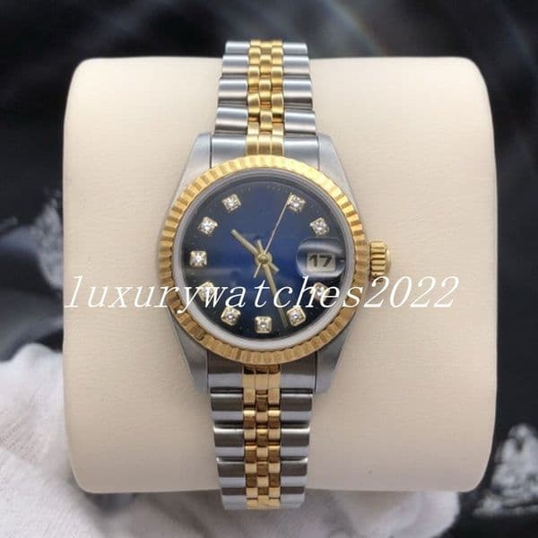 5 Star V5 Version Lady Watch 31mm NF Made Automatic Mechanica Stainless Steel Blue Dial Fluted Bezel Two-tone Sapphire Perpetual Wristwatches