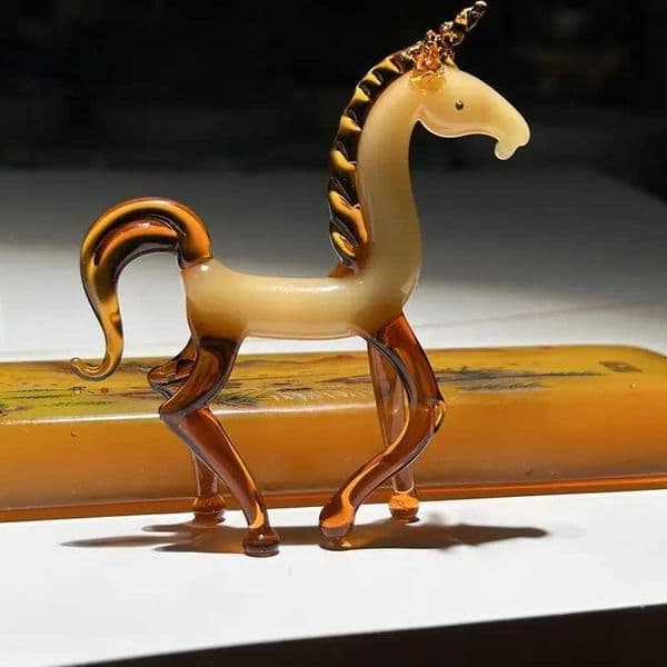 Zodiac Horse Ornament Desktop Glass Crafts Creative Animal Horse Office Decorations Creative Ornament Home Furnishings L260521