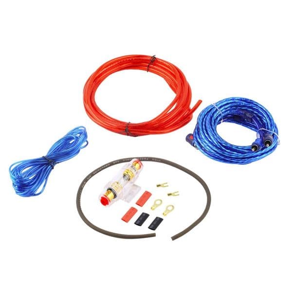 1500W Car Audio Wire Wiring Amplifier Subwoofer Speaker Installation Kit 8GA Power Cable 60 AMP Fuse Holder Tax Duty Free HJ