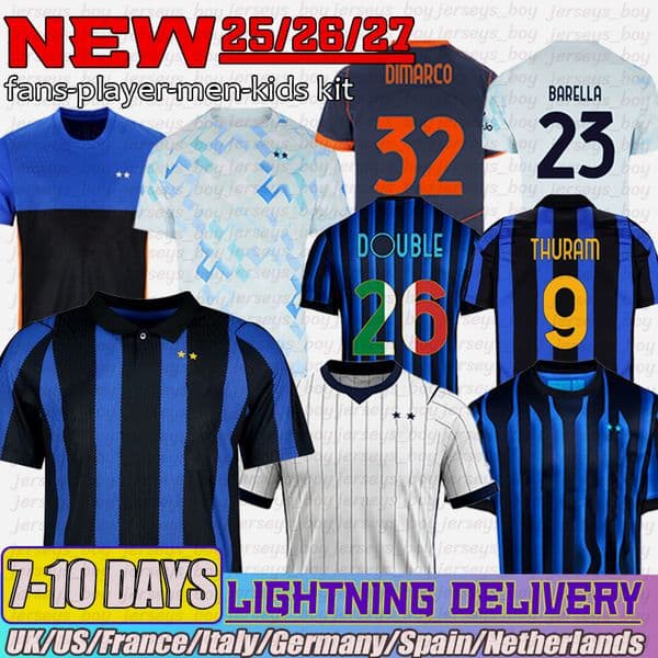 Inters Millan 26 27 LAUTARO BASTONI DIMARCO Soccer Jerseys BARELLA THURAM DUMFRIES FRATTESI Football Shirt Men kids kits
