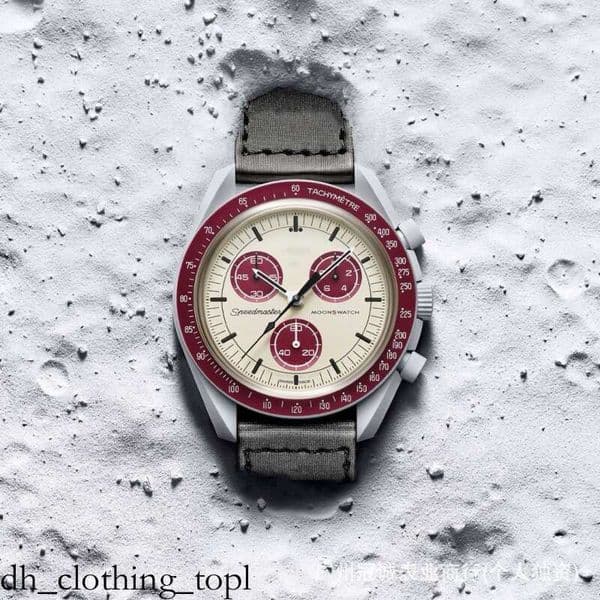 moonwatch Limited Edition brand master wristwatches Bioceramic Quartz Chronograph Mens Womens moonwatch Mission Omgs To Mercury Black Nylon Luxury 30c