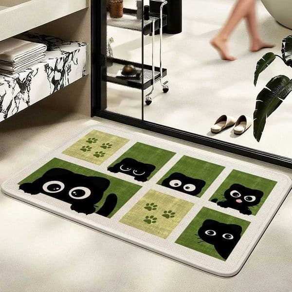 Cute Cartoon Cat Dinosaur Doormat Living Room Welcome Mat Funny Animal Floor Mat Indoor Entrance Non Slip Kitchen RugT260521
