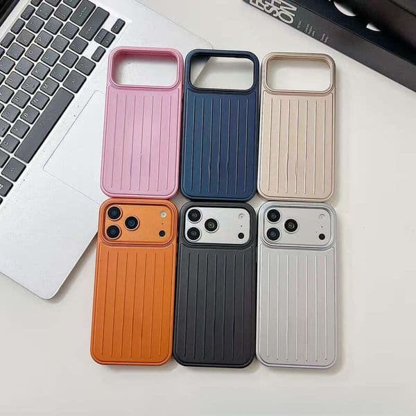 Rimowalugage Phone Case Designer Phone Case Luggage Style Suitable For I 17 Pro Max Popular Skin Feel Corrugated Luxury Tech Shockproof Bumper
