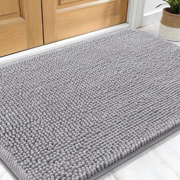 Hapihappy Entrance Door Mat Dog Door Mat for Muddy Paws 51X61 Absorbent Non-Slip Washable Doormat Quick Dry Chenille Mud MatT260521
