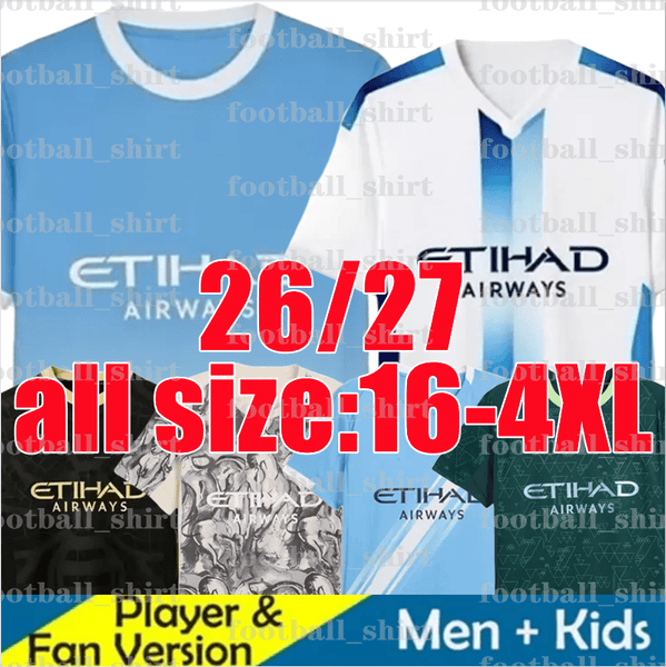 26 27 HAALAND FODEN city mans soccer jerseys CHERKI DOKU MARMOUSH GVARDIOL DE BRUYNE DOKU RODRIGO 2026 2027 ManchesterS City Football shirt men kids kit uniform