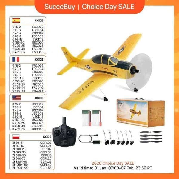 SucceBuy Plane 2.4G 4CH Remote Control Airplane W/ 6-AxisGyro Stabilizer Aircraft Toy RC Glider for Kids Beginners Boys Gifts 26W0521