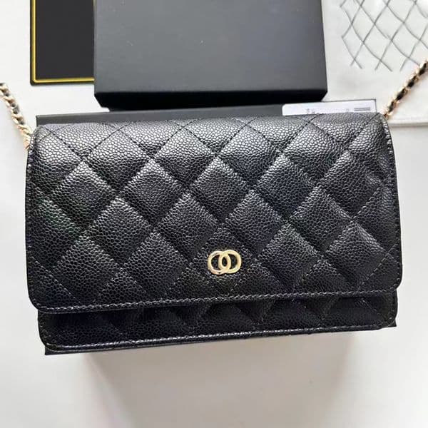 WOC BAG lambskin Top Quality Fashion Bag Women Designer bag Wallet On Chain caviar bags Grained Shiny Calfskin Crossbody Bags Shoulder Purse handbag