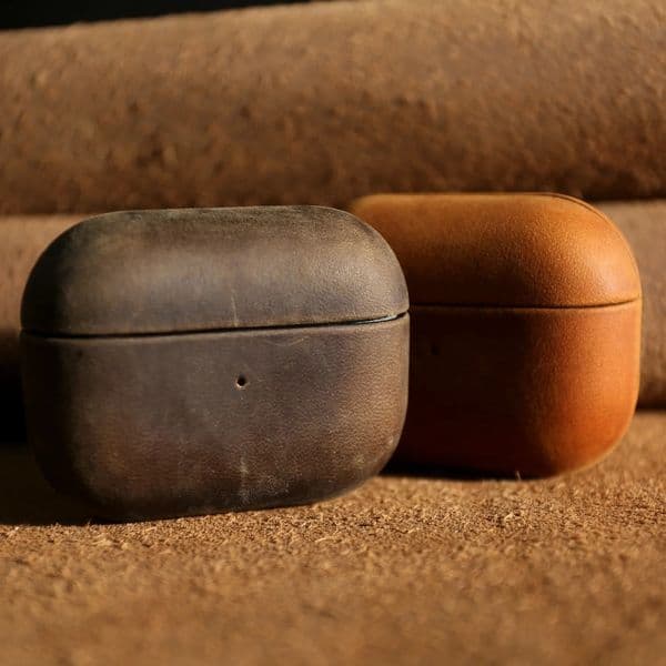 Crazy Horse Genuine Leather Case For Airpods Pro 2 Cases Airpods 4 3 Handmade Wireless Bluetooth Earphone Box Protective shell 260521