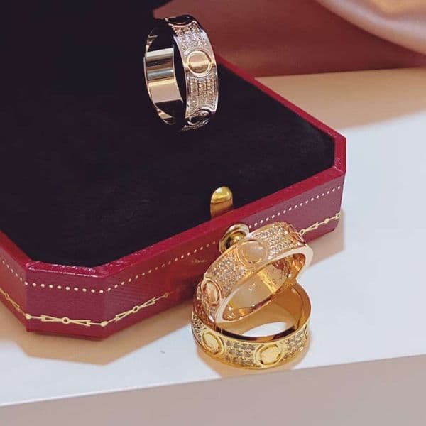 ring designer ring luxury jewelry full star diamond elegant unisex finger ring stylish daily matching ornament perfect couple gift holiday present wedding jewelry