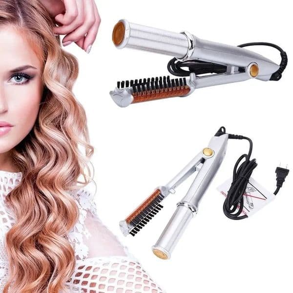 Professional Hairs Curler Straighter Rotating Hair Brush Styler Styling Tools Curling Iron Straighting 2 In 1 260520