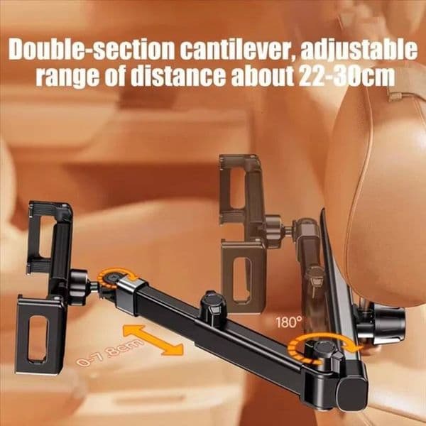 360° Adjustable X49A-Car Headrest Holder Stand 6-12.9Inch Phone/Tablet Rotating Telescopic Tablet Bracket For Car ddmynov