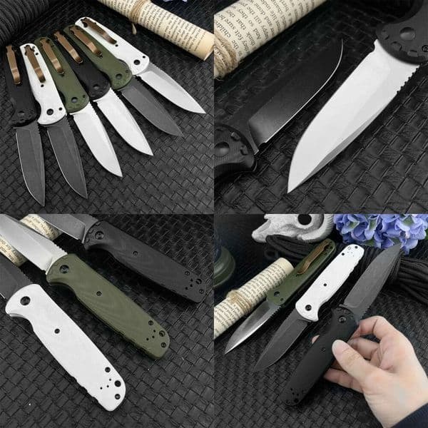 Outdoor 4300CLA Tactical Assisted Folding Pocket Knife 3.4 Stonewash Plain Blade, G10 Anti-Slip Handle, for Self Defense Camping Hunting Knife 3300 9070 9000