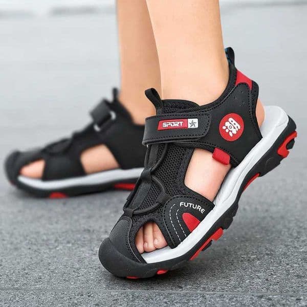 New Style Summer Beach Water Children Sandals Fashion Shoes Outdoor Non-slip Soft Bottom Shading Leather Boys ComfortableR260521