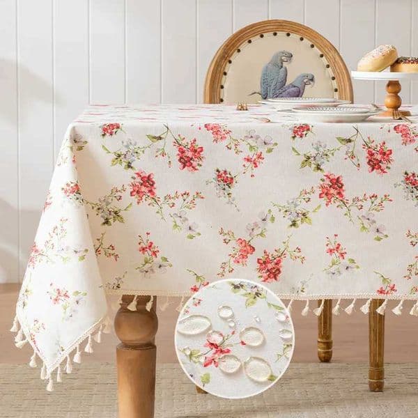 Household Waterproof Tablecloth Floral Tassel Tablecloth Rectangular Tablecover Tea Table Decor For Kitchen Dining Room L260521