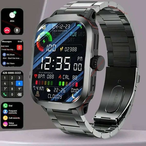 2026 Military Smartwatch GPS Men IP68 Waterproof Outdoor Sports Tracker HD Bluetooth Calls Smart Watch New For Android IOS Hw12