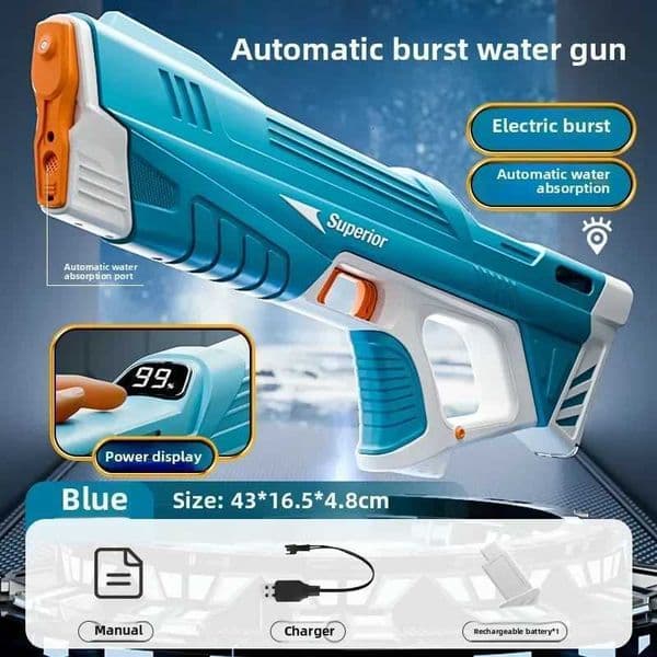 New Children Electric Water Gun Wholesale AutomaticWater Absorption Battery DisplayLarge Capacity Boys Water PlayToyWaterGunT260521