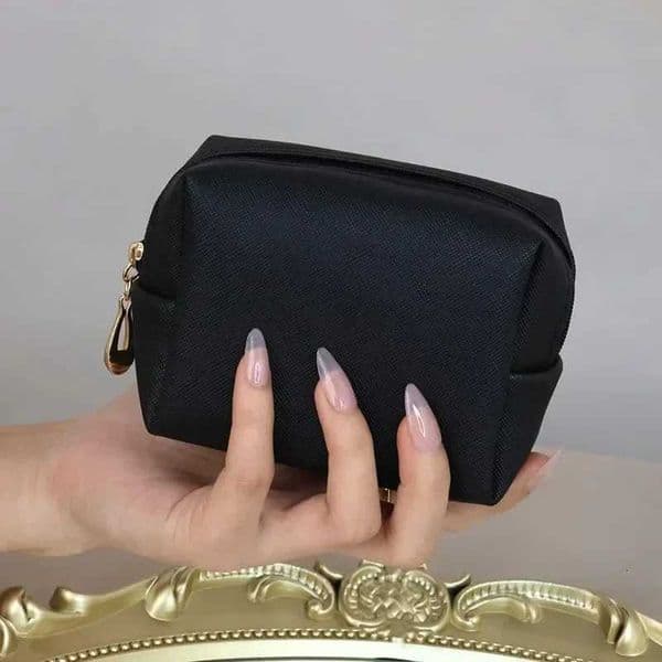 Women Cosmetic Bag Waterproof PU Leather Solid Color Small Makeup Pouch Travel Wash Toiletry Storage Bag Organizer Purse 2025 M260521