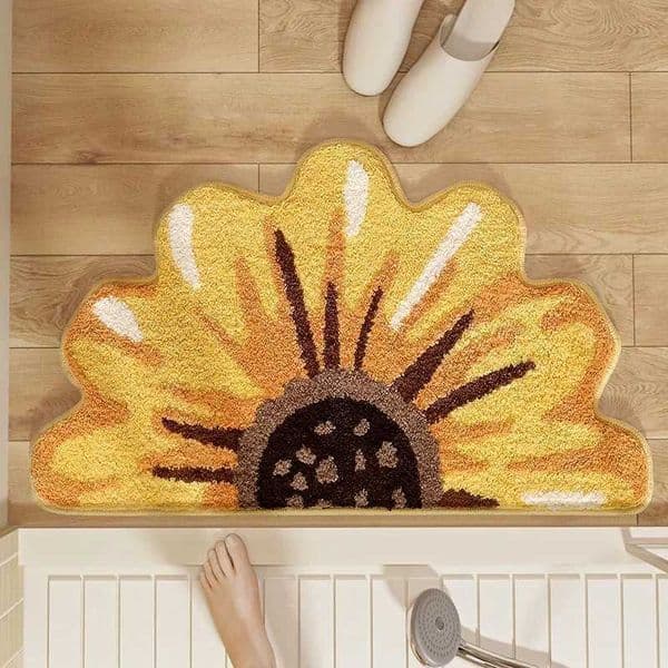 Small fresh bathroom absorbent floor mat imitation cashmere household bathroom entrance non-slip quick-drying carpet floor matT260521