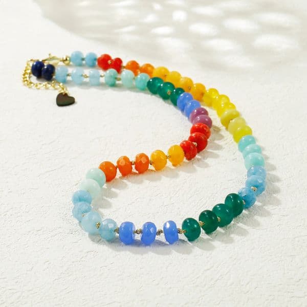 Badu Colorful Natural Stone Beads Necklaces for Women Bohomian Gemstone Beaded Choker Summer Beach Trendy Boho Jewelry Gift 260520