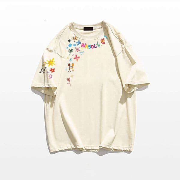 American Retro High Street Trendy Brand Short Sleeve T-Shirt for Women 2025 New Hot Summer Ins Niche Loose Half Sleeve Top d5c