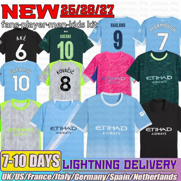 man city 26 27 HAALAND FODEN Cherki Guehi MARMOUSH 25 26 Soccer Jerseys XXXL 4XL RODRIGO Bernardo Doku SNINHO Kovacic 2026Football Shirt Mens kids kit uniform