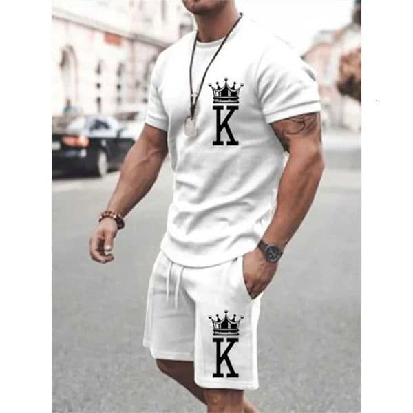 2026 brand new summer fashion printed fitness and sports loose breathable quick-drying round-neck short-sleeved setT260521