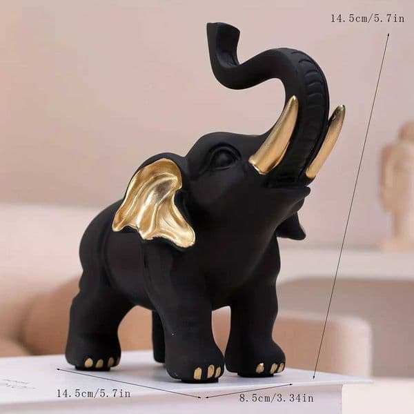 Elephant decoration wall art shelf decoration decorated elephant gifts handmade collectors edition wood grain elephant figuri L260521