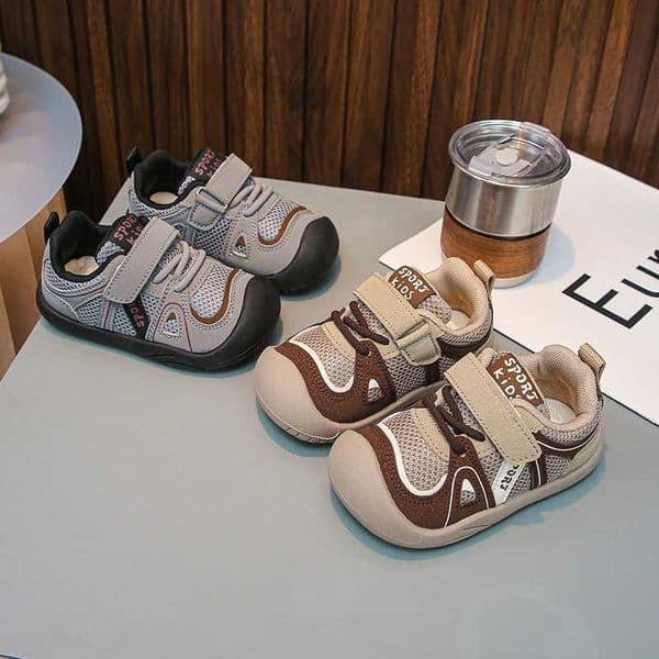 Baby Walking Shoes Mesh Breathable Kids Running Shoes Casual Soft Bottom 2025 Autumn Brand New Boys Fashion Flat Shoes HandsomeJ260521