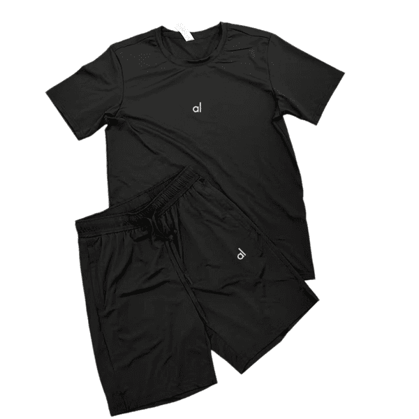 brand gym mens tracksuit designer shorts and t shirt set sweatsuit quick drying and breathable summer sports suit