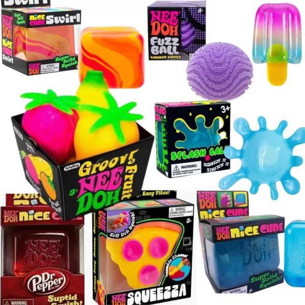 Schylling Needoh pizza Sensory Stress Relief Squishy Cube Anti-AnxieTY Squeeze Toy For Focus ADHD Population M260521