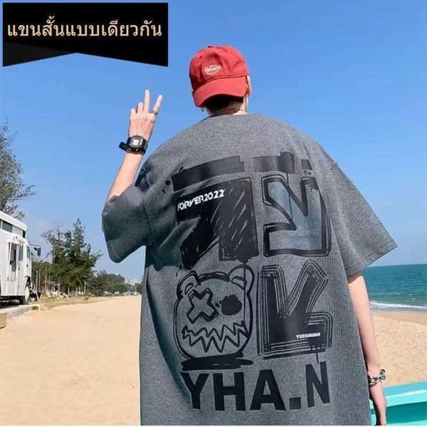 M-8xL Spring Mens T-shirt Short Sleeve Cartoon Graffiti Print Male Female Alphabet H260521
