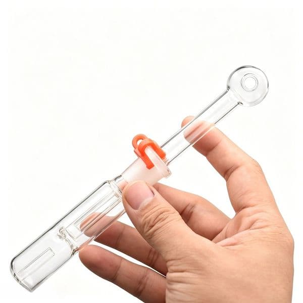 Thick heady 14mm glass Collect oil burner pipe Smoking Accessories with glass banger bowl and Plastic Clip for Glass Bong Water Pipe hookah