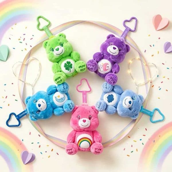Care Bears Sitting Plush Keychain 12cm Cute Bag Pendant Kawaii Stuffed Toy Car Charm Soft Doll Decor Ideal Birthday Holiday Gift L260518HE3K