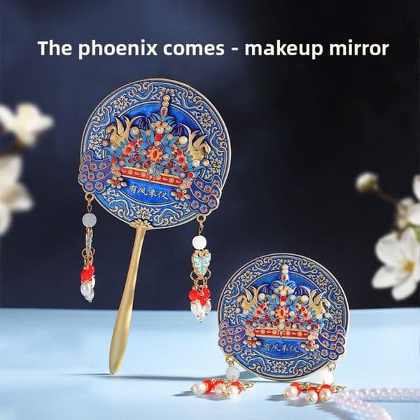 Designer Beijing Cultural And Phoenix art Crown Pocket Wholesale - "Youfenglaiyi" Tourist Attraction Souvenir, Traditional Style Creative Handheld Mirror Free S 12
