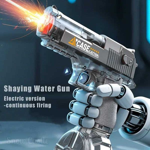Electric/Manual Grey Water Gun Rechargeable Automatic Spray Gun Toys Capacity Range Up to 26 FT Range for Adults Kids - BlueT260521