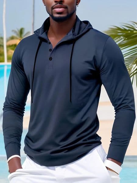 Mens Outdoor Sports Hoodies Men Slim Fit Long Sleeved Drawstring Hooded T Shirt Breathability Casual Sweatshirts Hoodie Tee 260521