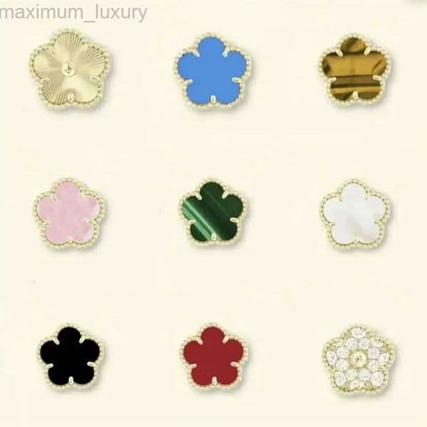 Designer jewelry earrings 15mm mother of pearl clover earrings for women white womens earrings gold rose