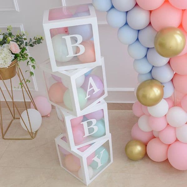 Balloon Box Baby Shower Decoration Boy Girl One Year Frist One 1st Birthday Party Docor Kids Gender Reveal Decor 260520