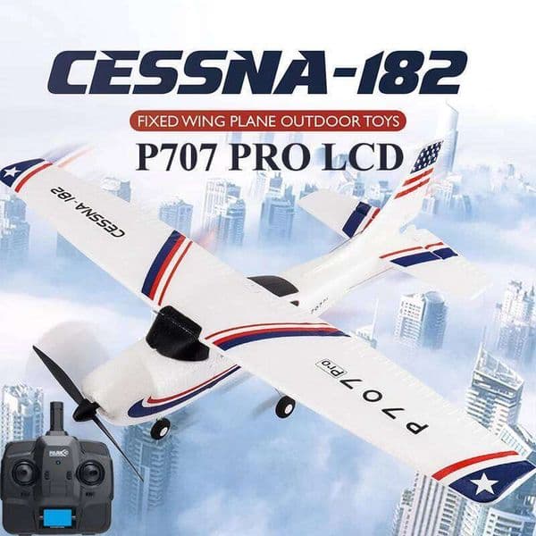 Parkten RC Airplane P707G PRO LCD Version 2.4G 3D/6G With Gyro 3Ch Fixed Wing Plane Outdoor Toys Drone RTF CESSNA 182 Glider 26W0521