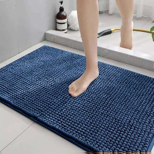 Chenille Bath Mats Encrypted Thickened Short Plush Strong Water-absorbent Non-slip Bathroom Rug Carpet Quick-drying Foot Mat 26W0521