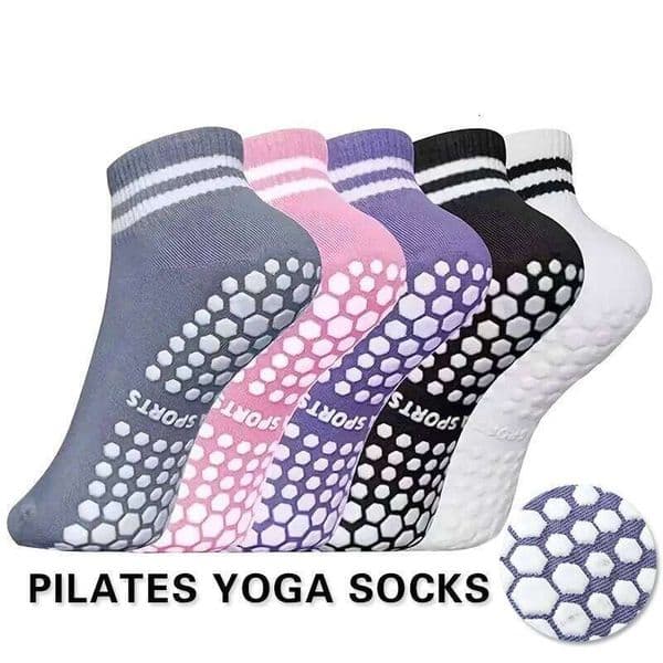 Grip Women Pilates Yoga with Double Stripes Non Slip for Workout Ballet Athletic Socks 26Li0521