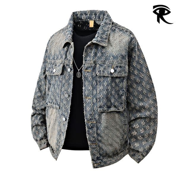 2025 Spring Autumn Retro Distressed Cross Embroidered Denim Jackets Men Women Jackets American Street Trend Denim Jackets Original Jacket Designer Tops Wholesale