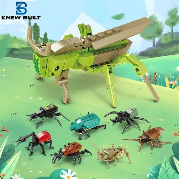 Locust Insects Building Blocks Toys Set - Long-Lasting Play Party Gift for Kids Great Collectible Carabid Cricket Blattodea M260520