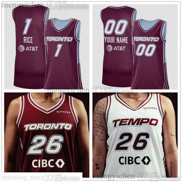 Toronto Tempo Woman Basketball Jersey 1 Kiki Rice 7 Teonni Key 33 Kitija Laksa 3 Marina Mabrey 13 Aaliyah Nye 9 Maddison Rocci 8 Nyara Sabally 20 Brittney Sykes Printed