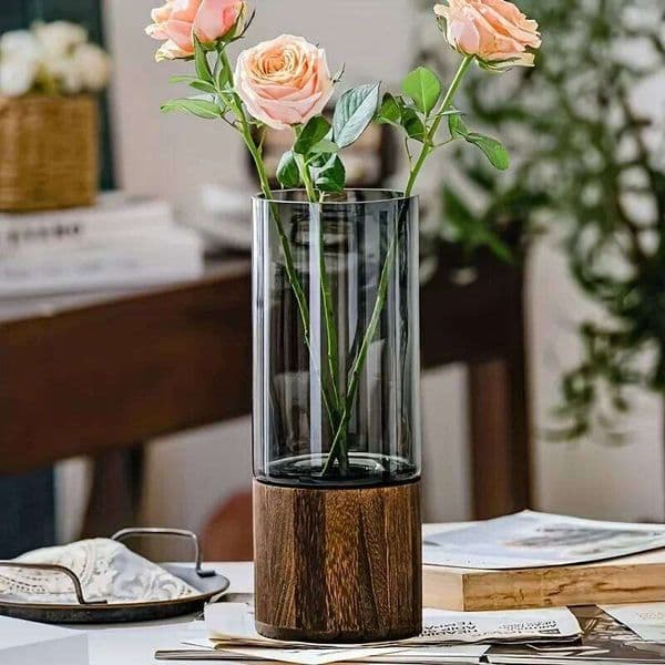 RTY Light Luxury Simple Retro Creative Primary Color Glass Water Nourishing Vase Living Room Table Decoration 26W0519