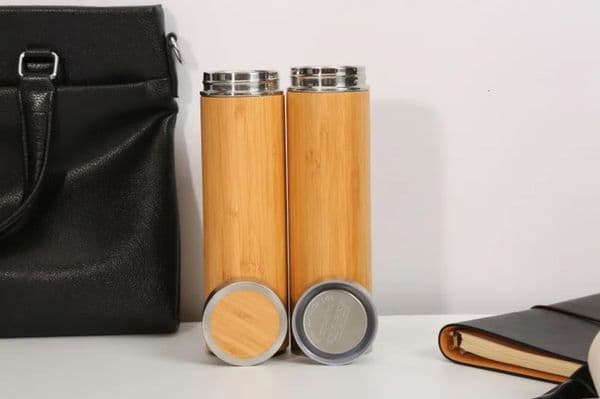 2026 500Ml Original With Infuser Strainer Bamboo Tumbler Travel Mug 17Oz Stainless Steel Tea Bottle Free Shipping 02
